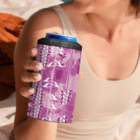 Magenta Hawaii Tapa Pattern 4 in 1 Can Cooler Tumbler With Heliconia Vintage Style LT05 - Polynesian Pride