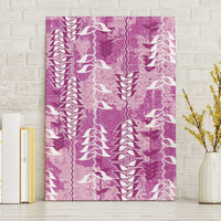 Magenta Hawaii Tapa Pattern Canvas Wall Art With Heliconia Vintage Style LT05 Without Frame Magenta - Polynesian Pride