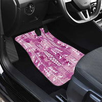 Magenta Hawaii Tapa Pattern Car Mats With Heliconia Vintage Style LT05 - Polynesian Pride