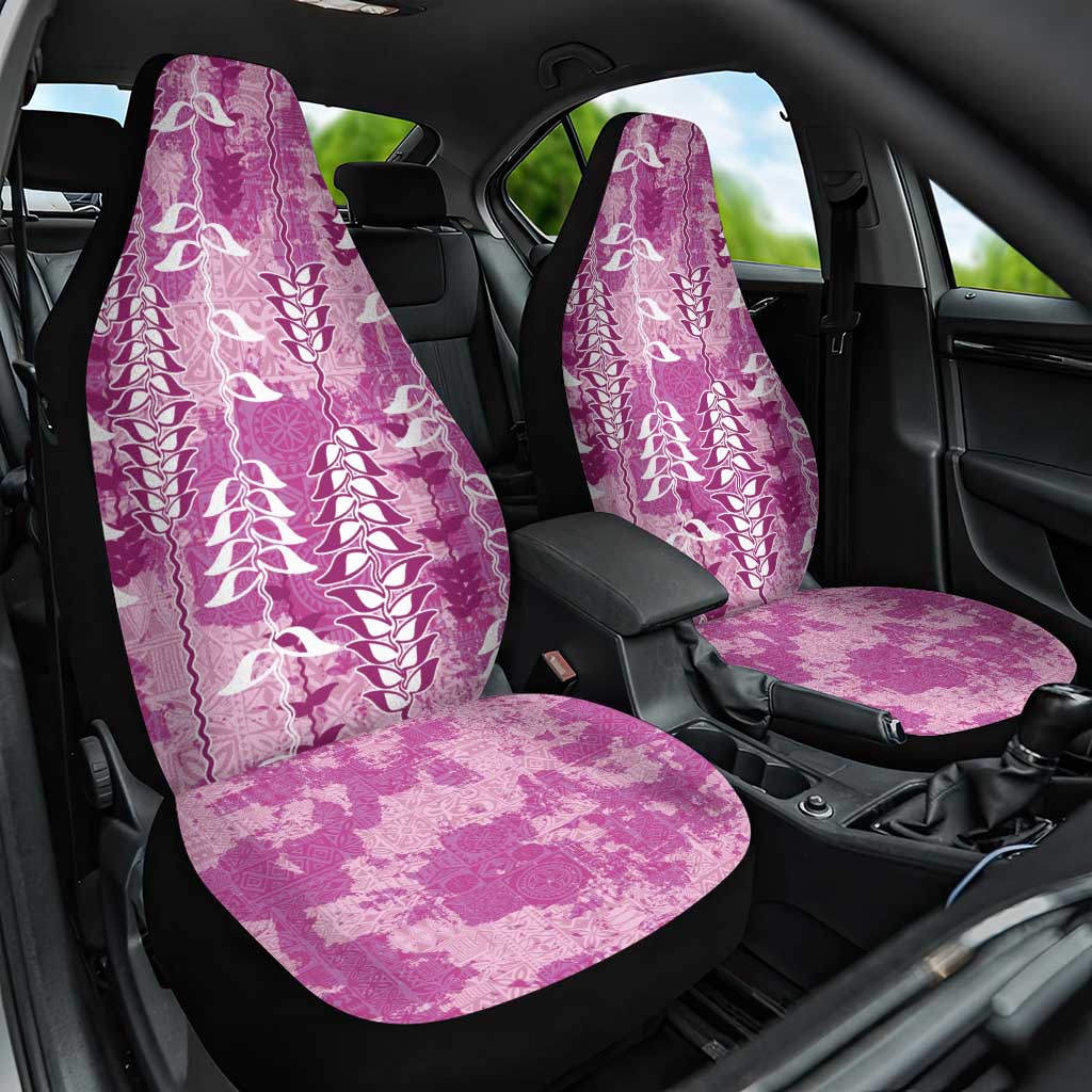 Magenta Hawaii Tapa Pattern Car Seat Cover With Heliconia Vintage Style LT05 One Size Magenta - Polynesian Pride