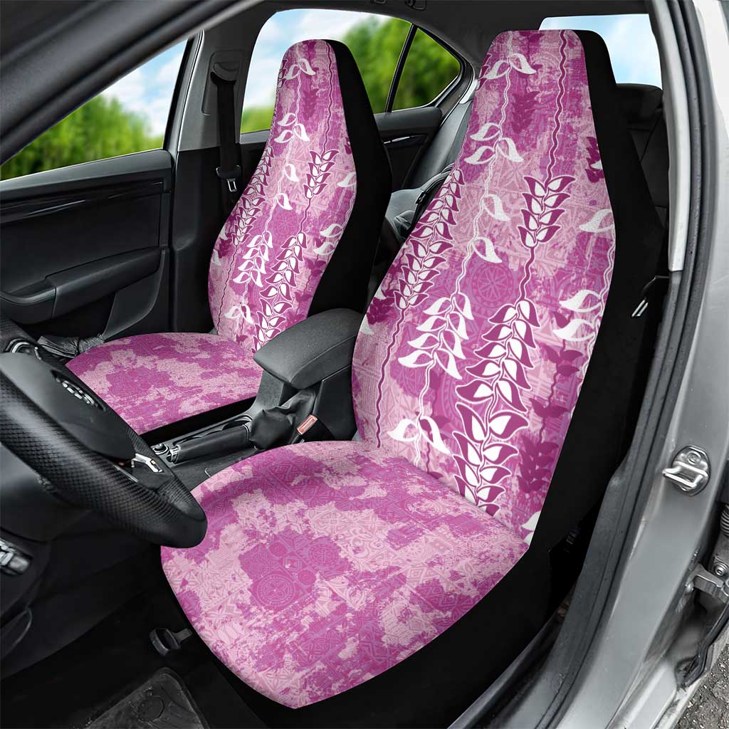 Magenta Hawaii Tapa Pattern Car Seat Cover With Heliconia Vintage Style LT05 - Polynesian Pride