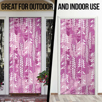 Magenta Hawaii Tapa Pattern Door Cover With Heliconia Vintage Style LT05 - Polynesian Pride