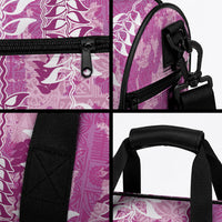 Magenta Hawaii Tapa Pattern Duffle Bag With Heliconia Vintage Style LT05 - Polynesian Pride