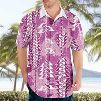 Magenta Hawaii Tapa Pattern Hawaiian Shirt With Heliconia Vintage Style LT05 - Polynesian Pride