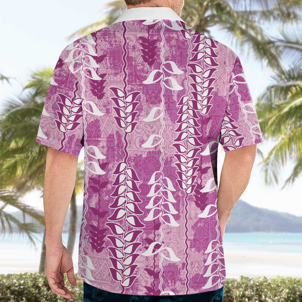 Magenta Hawaii Tapa Pattern Hawaiian Shirt With Heliconia Vintage Style LT05 - Polynesian Pride