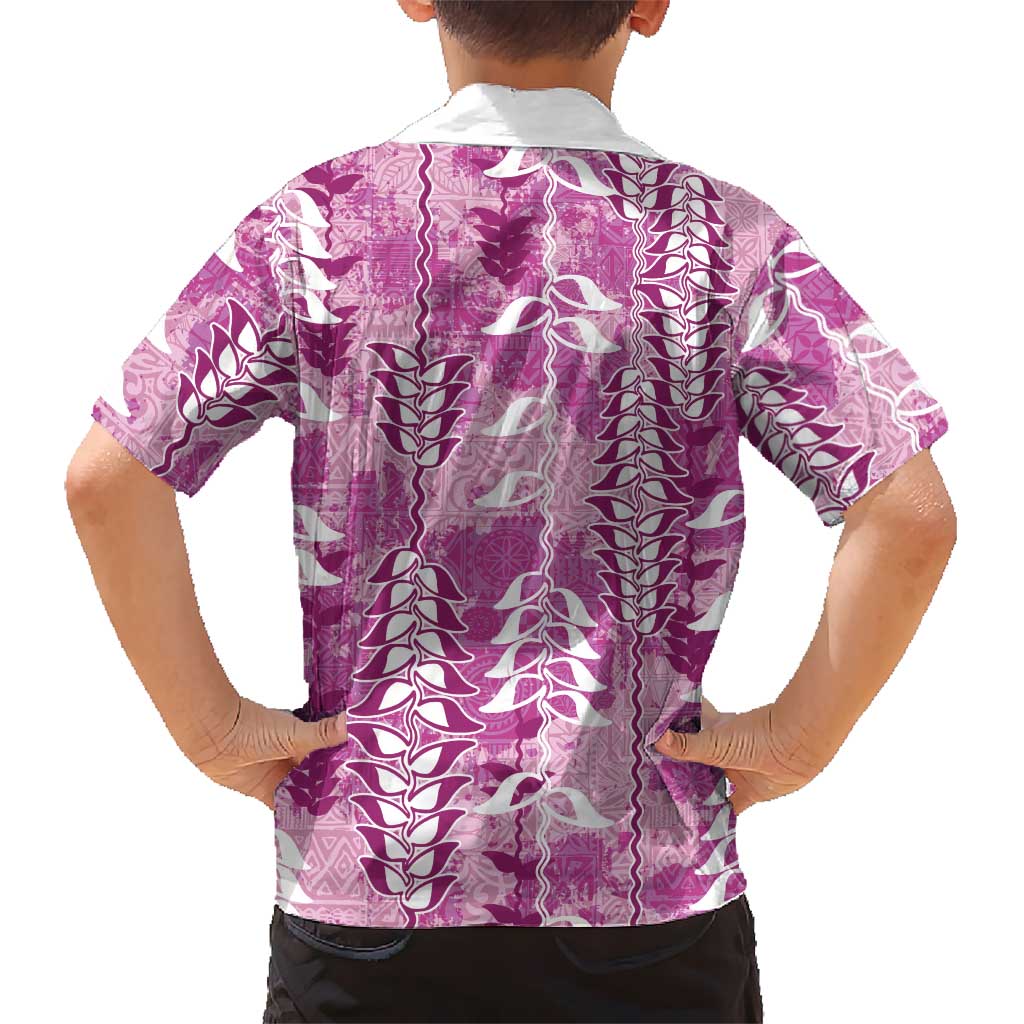 Magenta Hawaii Tapa Pattern Hawaiian Shirt With Heliconia Vintage Style LT05 - Polynesian Pride