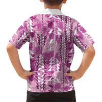 Magenta Hawaii Tapa Pattern Hawaiian Shirt With Heliconia Vintage Style LT05 - Polynesian Pride