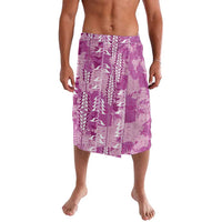 Magenta Hawaii Tapa Pattern Lavalava With Heliconia Vintage Style LT05 Magenta - Polynesian Pride