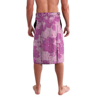 Magenta Hawaii Tapa Pattern Lavalava With Heliconia Vintage Style LT05 - Polynesian Pride