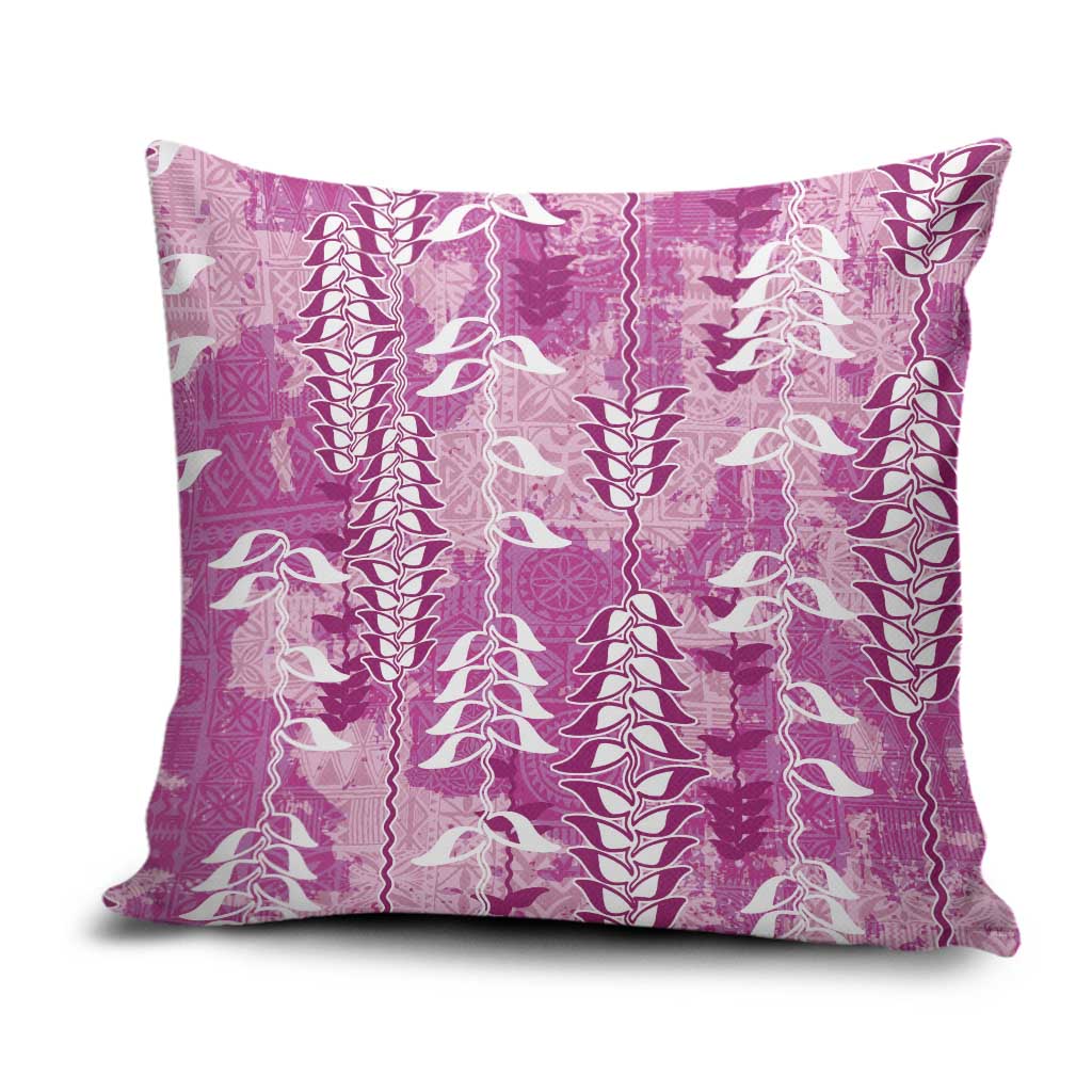Magenta Hawaii Tapa Pattern Pillow Cover With Heliconia Vintage Style LT05 Magenta - Polynesian Pride