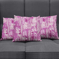 Magenta Hawaii Tapa Pattern Pillow Cover With Heliconia Vintage Style LT05 - Polynesian Pride