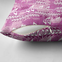 Magenta Hawaii Tapa Pattern Pillow Cover With Heliconia Vintage Style LT05 - Polynesian Pride