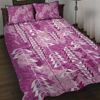 Magenta Hawaii Tapa Pattern Quilt Bed Set With Heliconia Vintage Style LT05 Magenta - Polynesian Pride