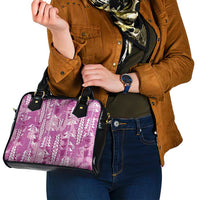 Magenta Hawaii Tapa Pattern Shoulder Handbag With Heliconia Vintage Style LT05 - Polynesian Pride