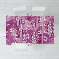 Magenta Hawaii Tapa Pattern Tablecloth With Heliconia Vintage Style LT05 Magenta - Polynesian Pride