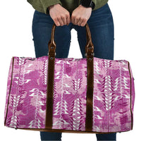Magenta Hawaii Tapa Pattern Travel Bag With Heliconia Vintage Style LT05 Magenta - Polynesian Pride