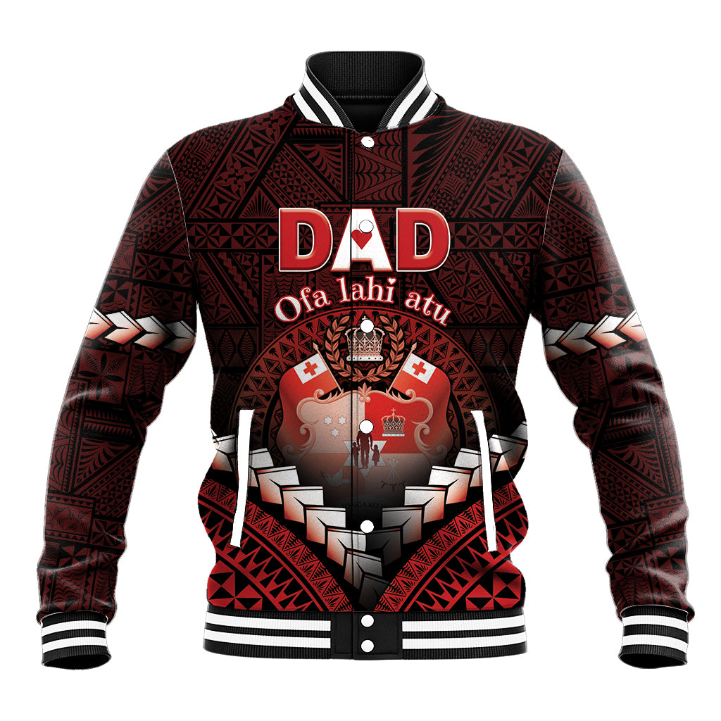 Personalised Tonga Happy Father's Day Baseball Jacket Ofa Lahi Atu Dad Polynesian Tribal