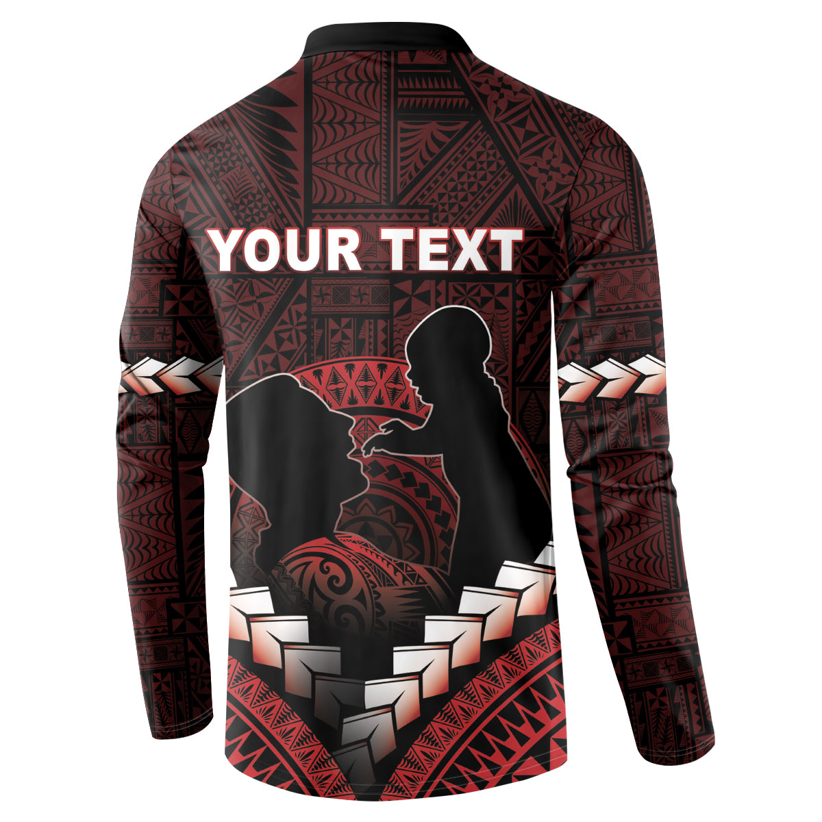 Personalised Tonga Happy Father's Day Button Sweatshirt Ofa Lahi Atu Dad Polynesian Tribal LT05 - Polynesian Pride