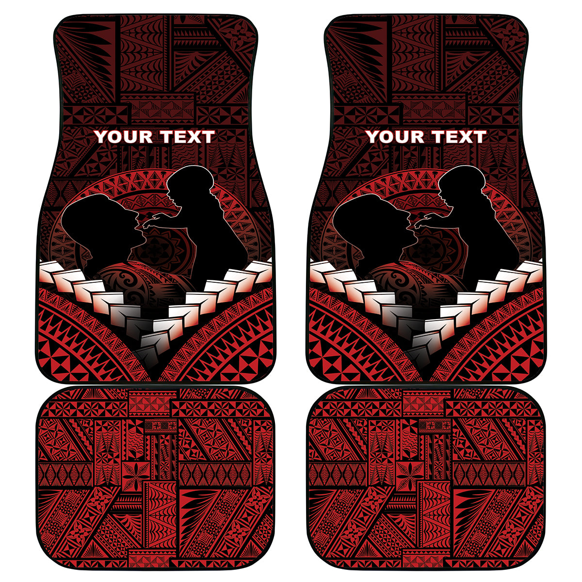 Personalised Tonga Happy Father's Day Car Mats Ofa Lahi Atu Dad Polynesian Tribal LT05 - Polynesian Pride