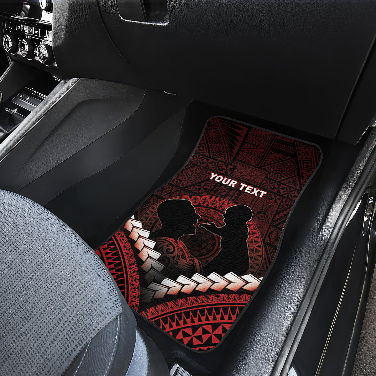 Personalised Tonga Happy Father's Day Car Mats Ofa Lahi Atu Dad Polynesian Tribal LT05 - Polynesian Pride