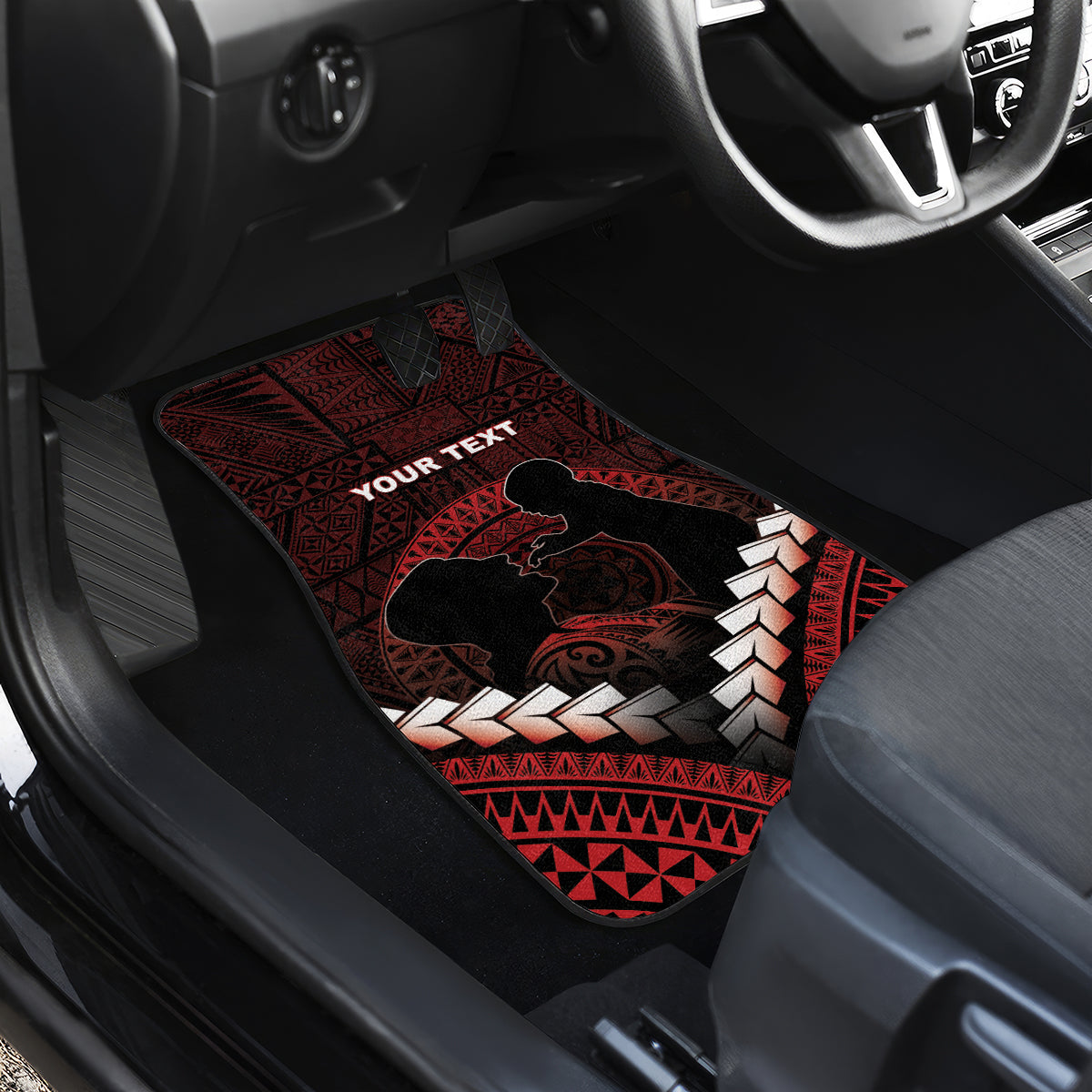 Personalised Tonga Happy Father's Day Car Mats Ofa Lahi Atu Dad Polynesian Tribal LT05 - Polynesian Pride