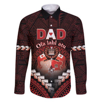 Personalised Tonga Happy Father's Day Family Matching Long Sleeve Bodycon Dress and Hawaiian Shirt Ofa Lahi Atu Dad Polynesian Tribal