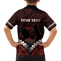 Personalised Tonga Happy Father's Day Family Matching Off The Shoulder Long Sleeve Dress and Hawaiian Shirt Ofa Lahi Atu Dad Polynesian Tribal