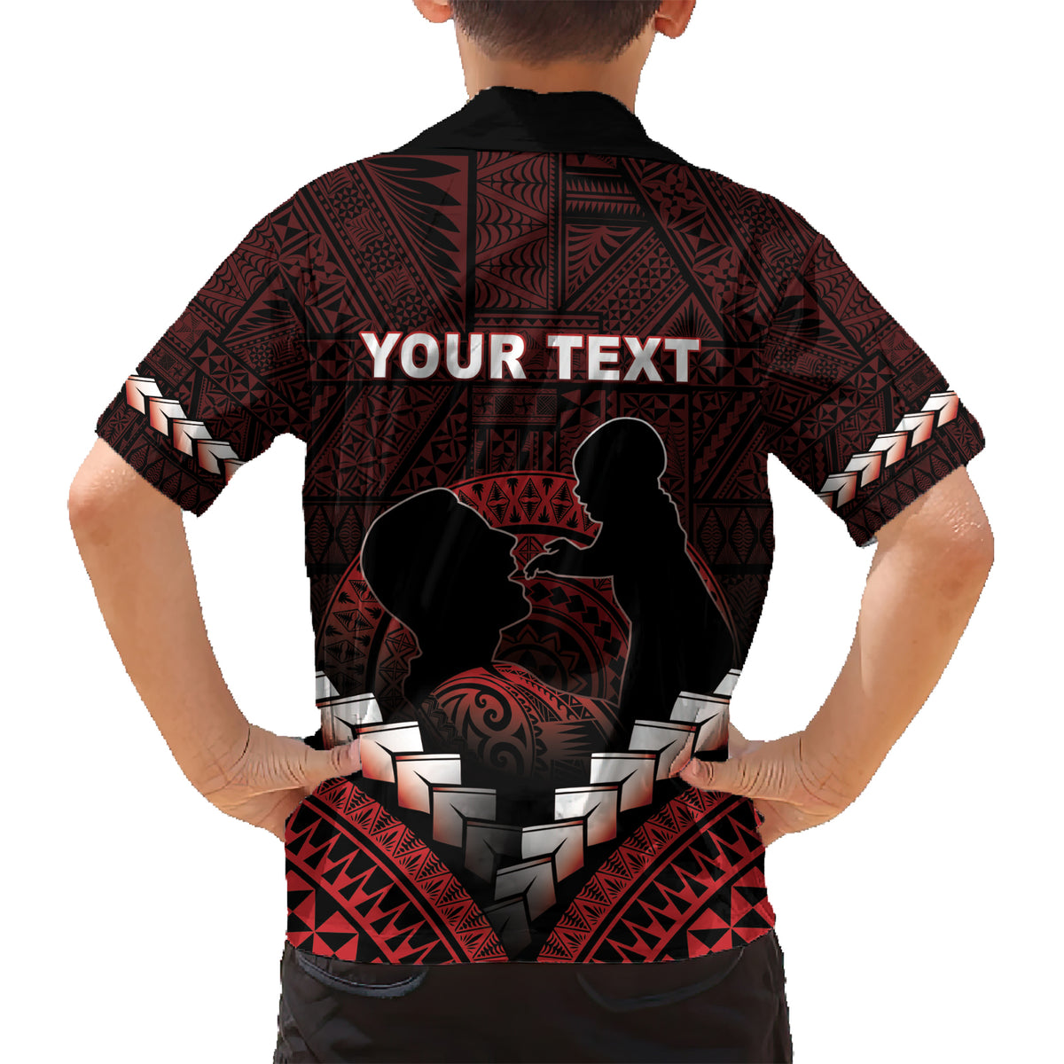 Personalised Tonga Happy Father's Day Family Matching Short Sleeve Bodycon Dress and Hawaiian Shirt Ofa Lahi Atu Dad Polynesian Tribal