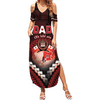 Personalised Tonga Happy Father's Day Family Matching Summer Maxi Dress and Hawaiian Shirt Ofa Lahi Atu Dad Polynesian Tribal