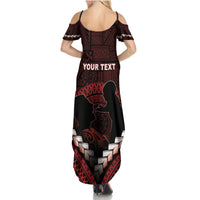 Personalised Tonga Happy Father's Day Family Matching Summer Maxi Dress and Hawaiian Shirt Ofa Lahi Atu Dad Polynesian Tribal