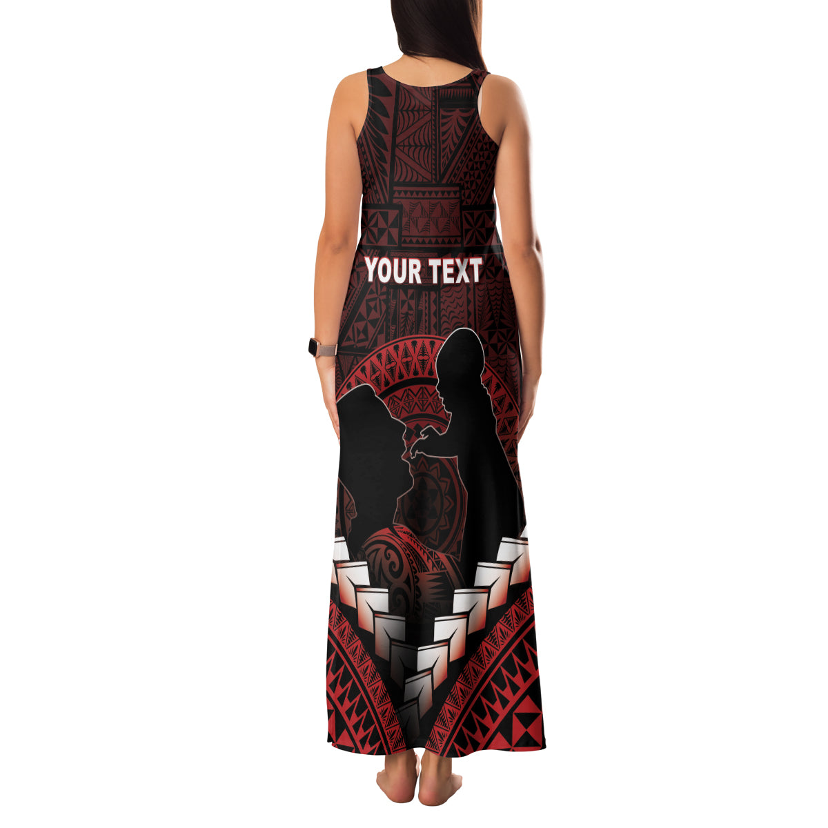 Personalised Tonga Happy Father's Day Family Matching Tank Maxi Dress and Hawaiian Shirt Ofa Lahi Atu Dad Polynesian Tribal