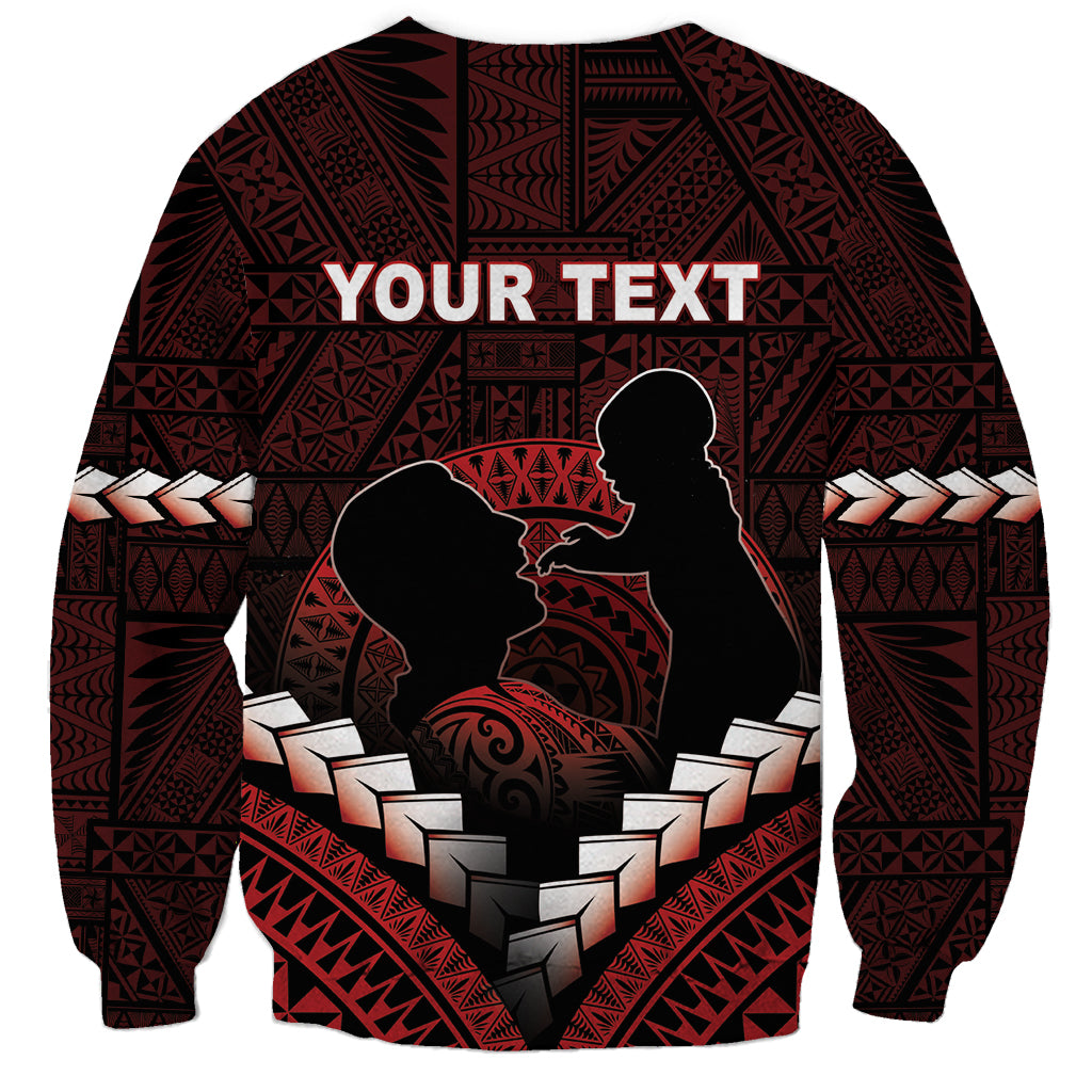 Personalised Tonga Happy Father's Day Sweatshirt Ofa Lahi Atu Dad Polynesian Tribal LT05 - Polynesian Pride
