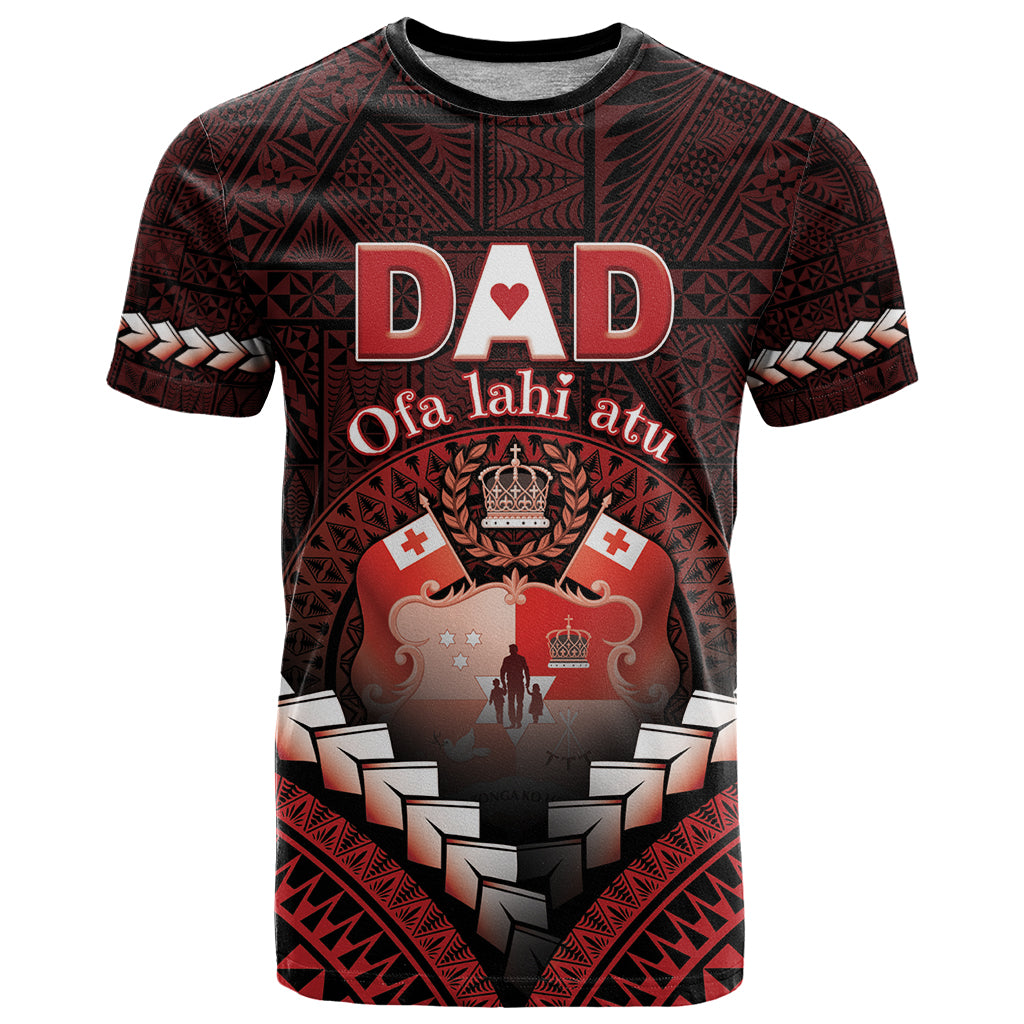 Personalised Tonga Happy Father's Day T Shirt Ofa Lahi Atu Dad Polynesian Tribal