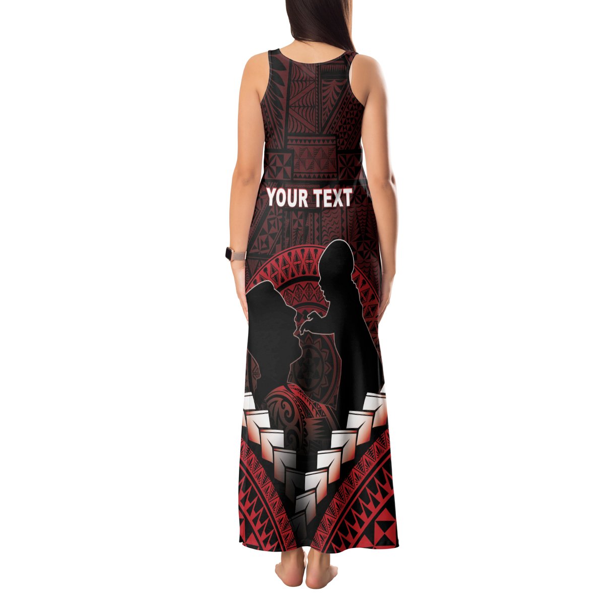 Personalised Tonga Happy Father's Day Tank Maxi Dress Ofa Lahi Atu Dad Polynesian Tribal LT05 - Polynesian Pride