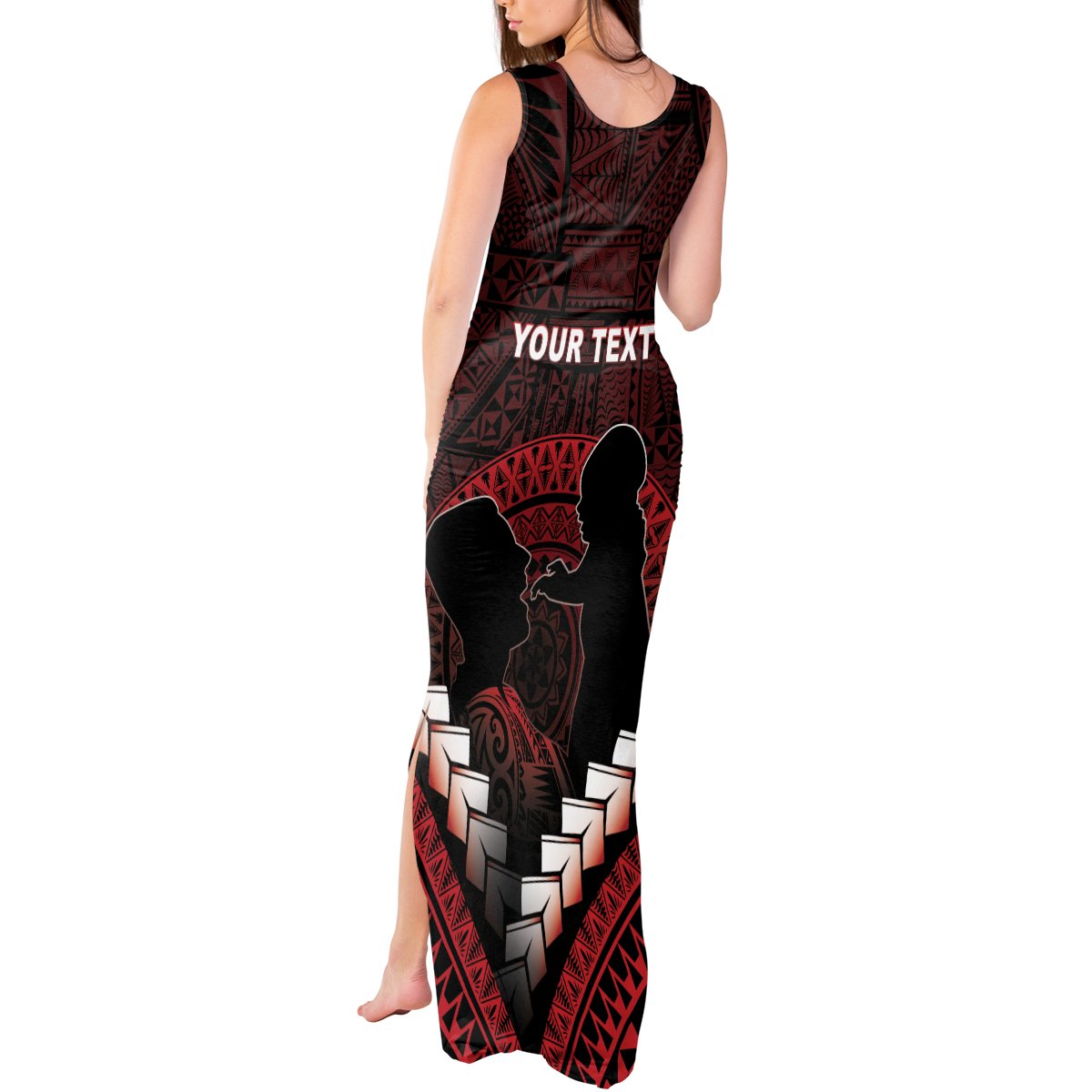 Personalised Tonga Happy Father's Day Tank Maxi Dress Ofa Lahi Atu Dad Polynesian Tribal LT05 - Polynesian Pride