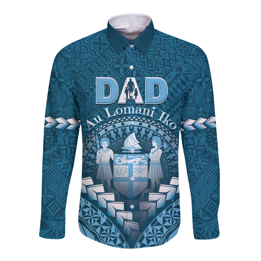 Personalised Fiji Happy Father's Day Long Sleeve Button Shirt Au Lomani Iko Dad Polynesian Tribal