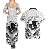 Personalised New Zealand Happy Father's Day Couples Matching Summer Maxi Dress and Hawaiian Shirt Aroha Ahau Ki A Koe Papa Polynesian Tribal