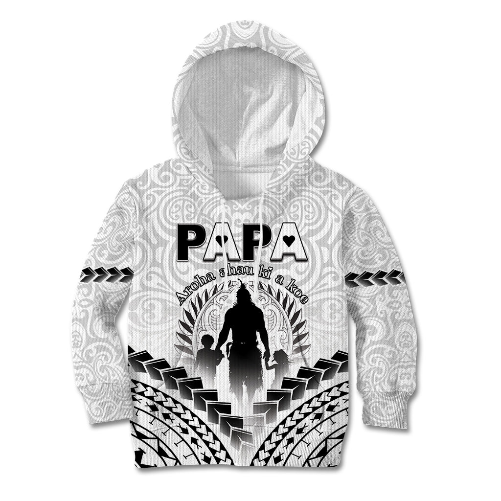 Personalised New Zealand Happy Father's Day Kid Hoodie Aroha Ahau Ki A Koe Papa Polynesian Tribal