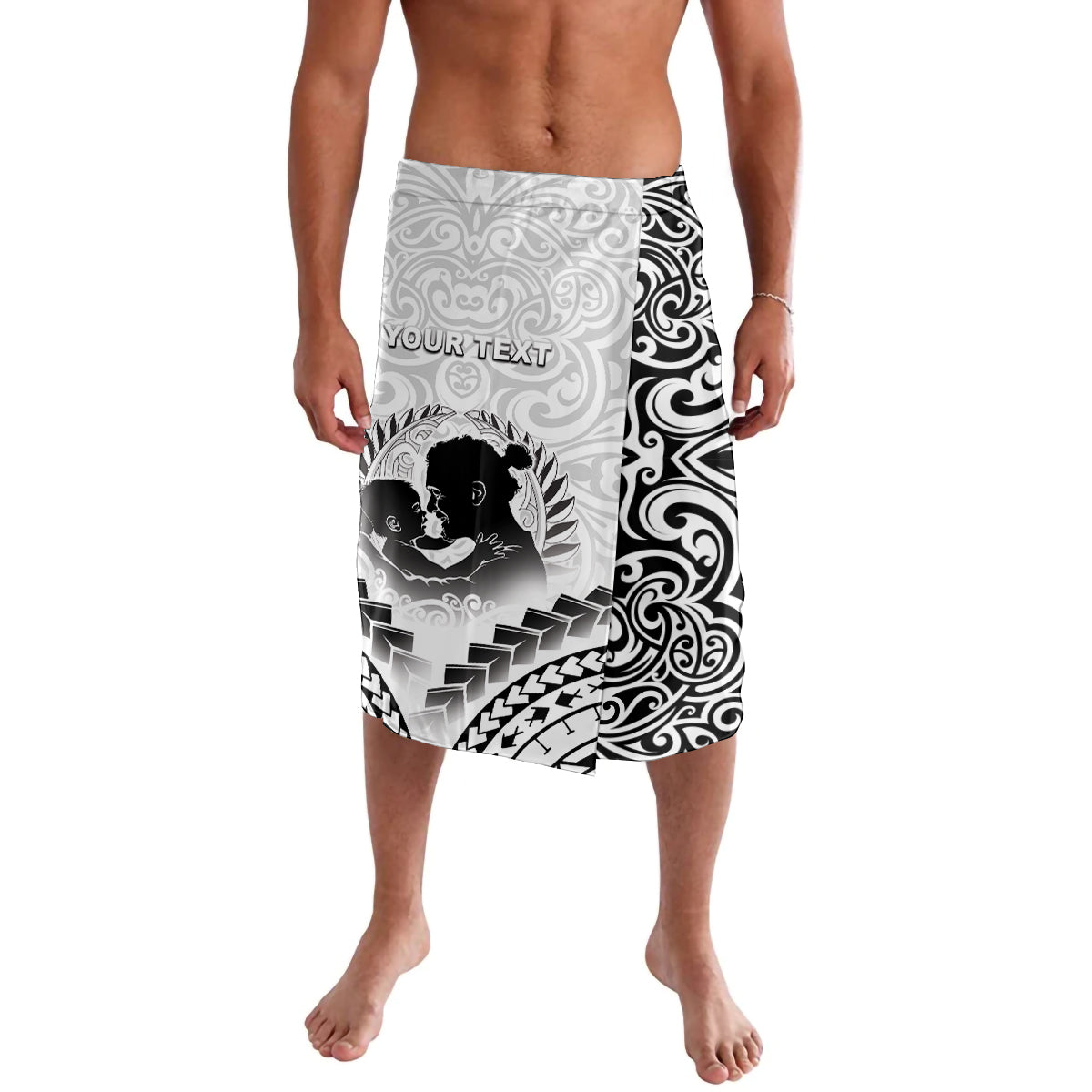 Personalised New Zealand Happy Father's Day Lavalava Aroha Ahau Ki A Koe Papa Polynesian Tribal