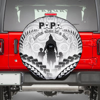 New Zealand Happy Father's Day Spare Tire Cover Aroha Ahau Ki A Koe Papa Polynesian Tribal
