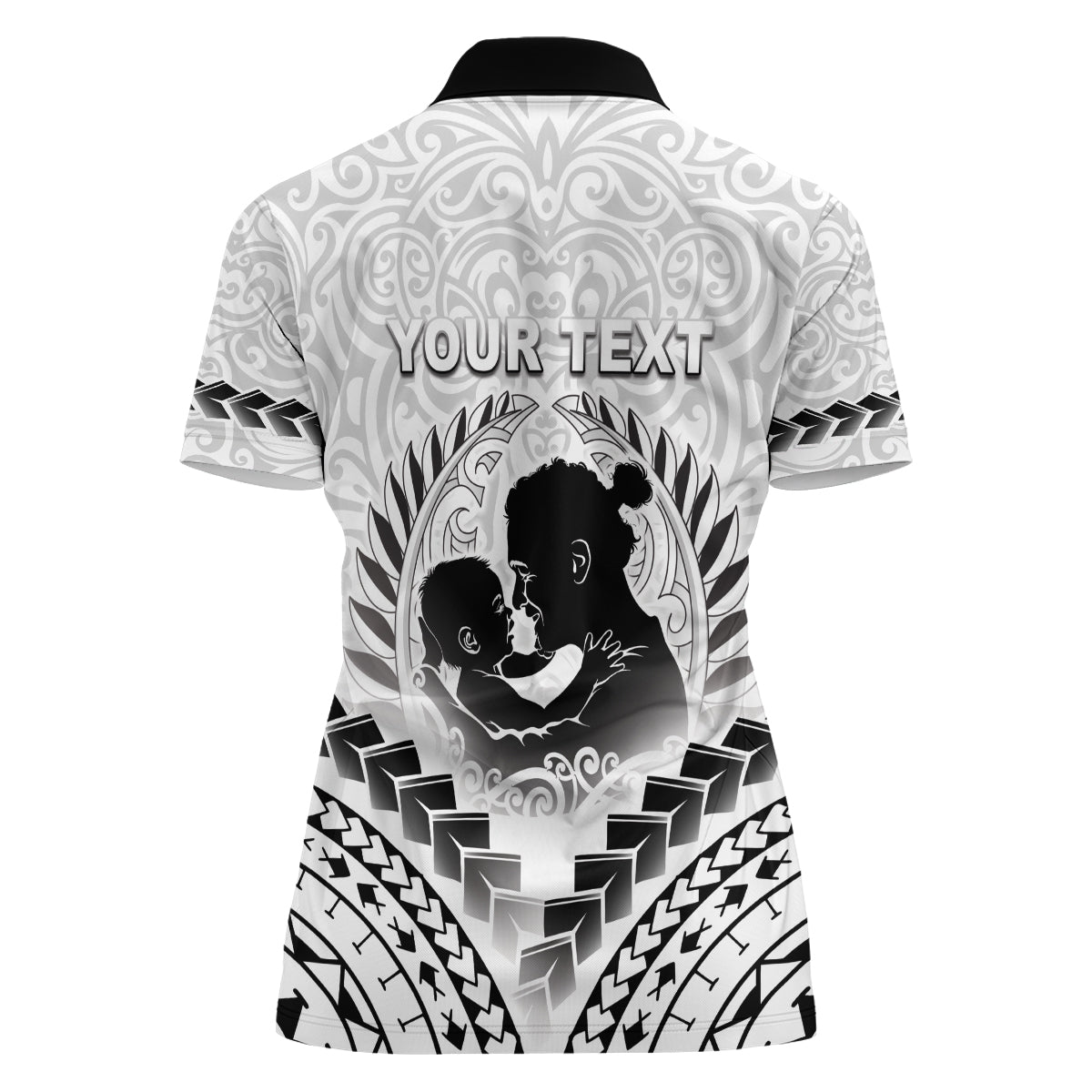 Personalised New Zealand Happy Father's Day Women Polo Shirt Aroha Ahau Ki A Koe Papa Polynesian Tribal