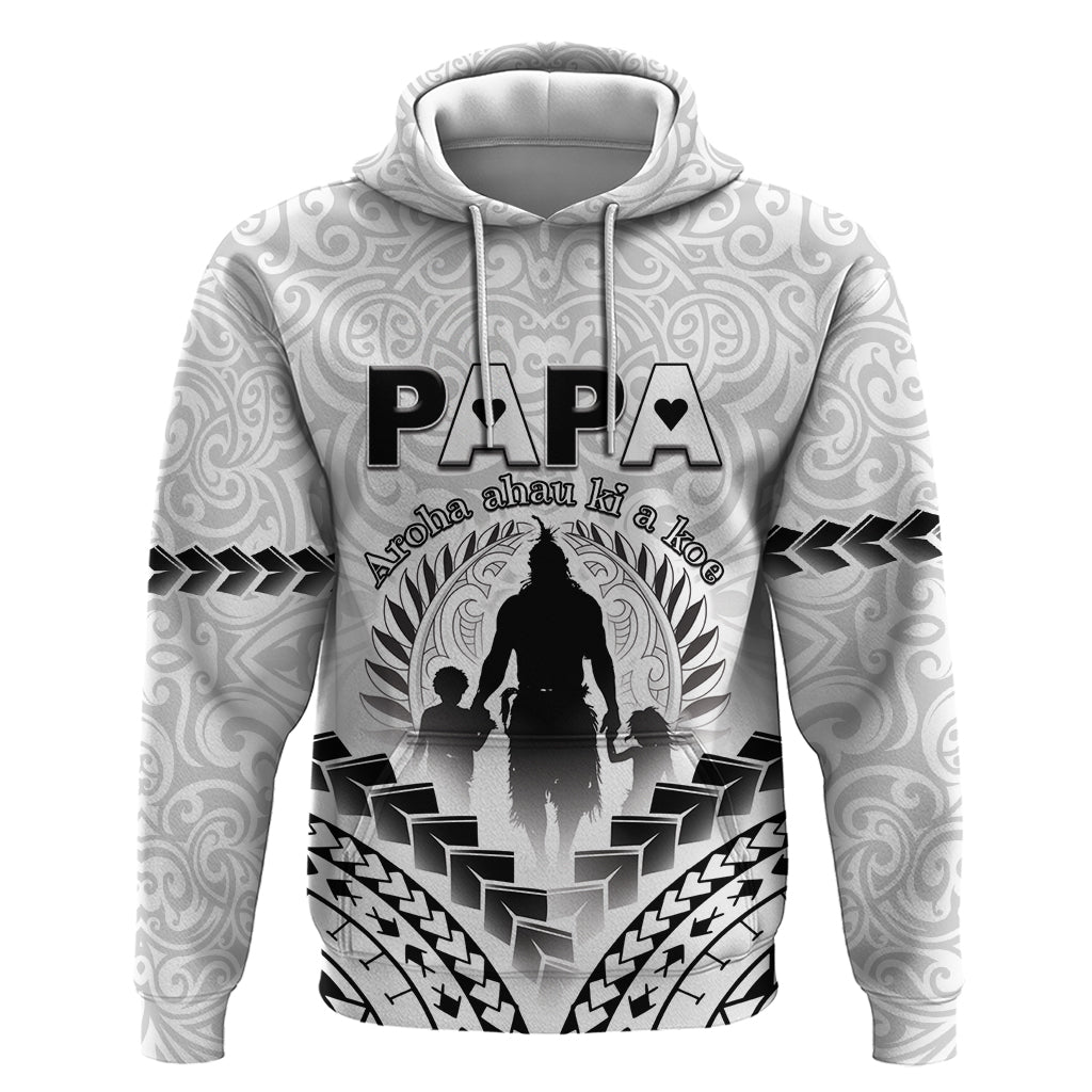 Personalised New Zealand Happy Father's Day Zip Hoodie Aroha Ahau Ki A Koe Papa Polynesian Tribal