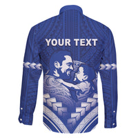 Personalised Samoa Happy Father's Day Family Matching Long Sleeve Bodycon Dress and Hawaiian Shirt Ou Te Alofa Ia Te Oe Tama Dad Polynesian Tribal