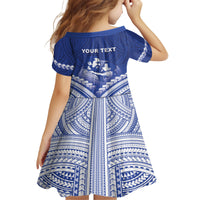 Personalised Samoa Happy Father's Day Kid Short Sleeve Dress Ou Te Alofa Ia Te Oe Tama Dad Polynesian Tribal