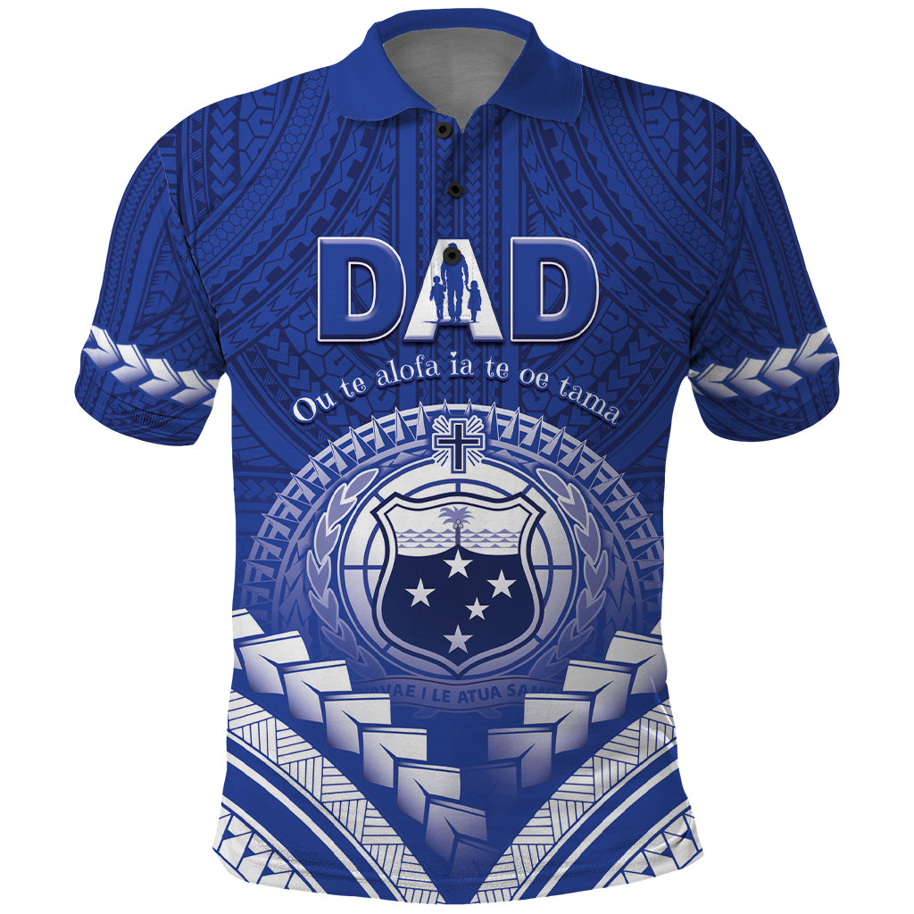 Personalised Samoa Happy Father's Day Polo Shirt Ou Te Alofa Ia Te Oe Tama Dad Polynesian Tribal