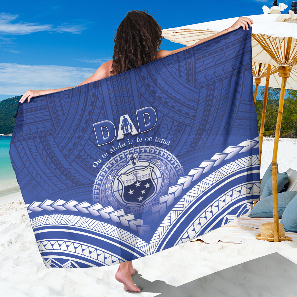 Samoa Happy Father's Day Sarong Ou Te Alofa Ia Te Oe Tama Dad Polynesian Tribal