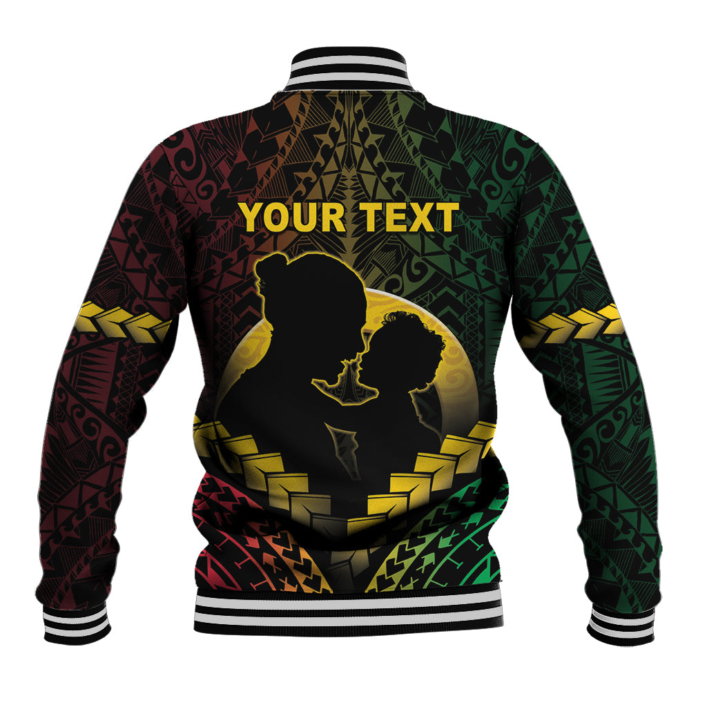 Personalised Vanuatu Happy Father's Day Baseball Jacket Mi Lavem Yu Papa Polynesian Tribal LT05 - Polynesian Pride