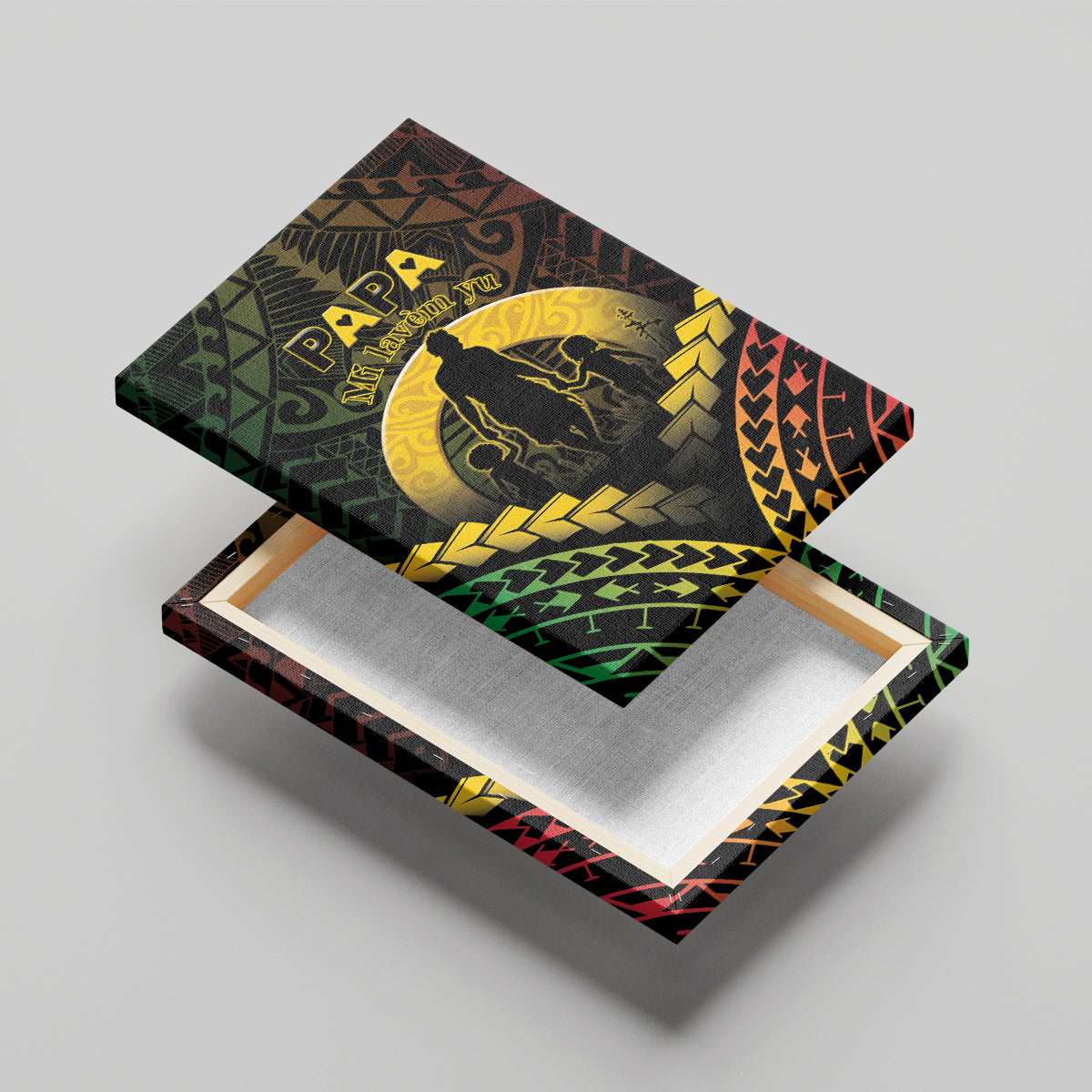 Vanuatu Happy Father's Day Canvas Wall Art Mi Lavem Yu Papa Polynesian Tribal LT05 - Polynesian Pride