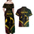 Personalised Vanuatu Happy Father's Day Couples Matching Off Shoulder Maxi Dress and Hawaiian Shirt Mi Lavem Yu Papa Polynesian Tribal