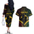 Personalised Vanuatu Happy Father's Day Couples Matching Off The Shoulder Long Sleeve Dress and Hawaiian Shirt Mi Lavem Yu Papa Polynesian Tribal